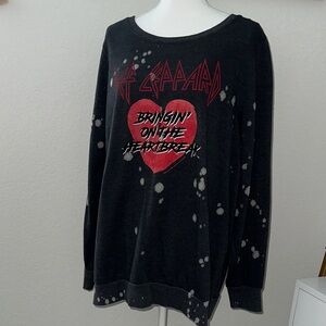 Vinyl Icons by Torrid Dark Gray Def Leppard Graphic Sweatshirt